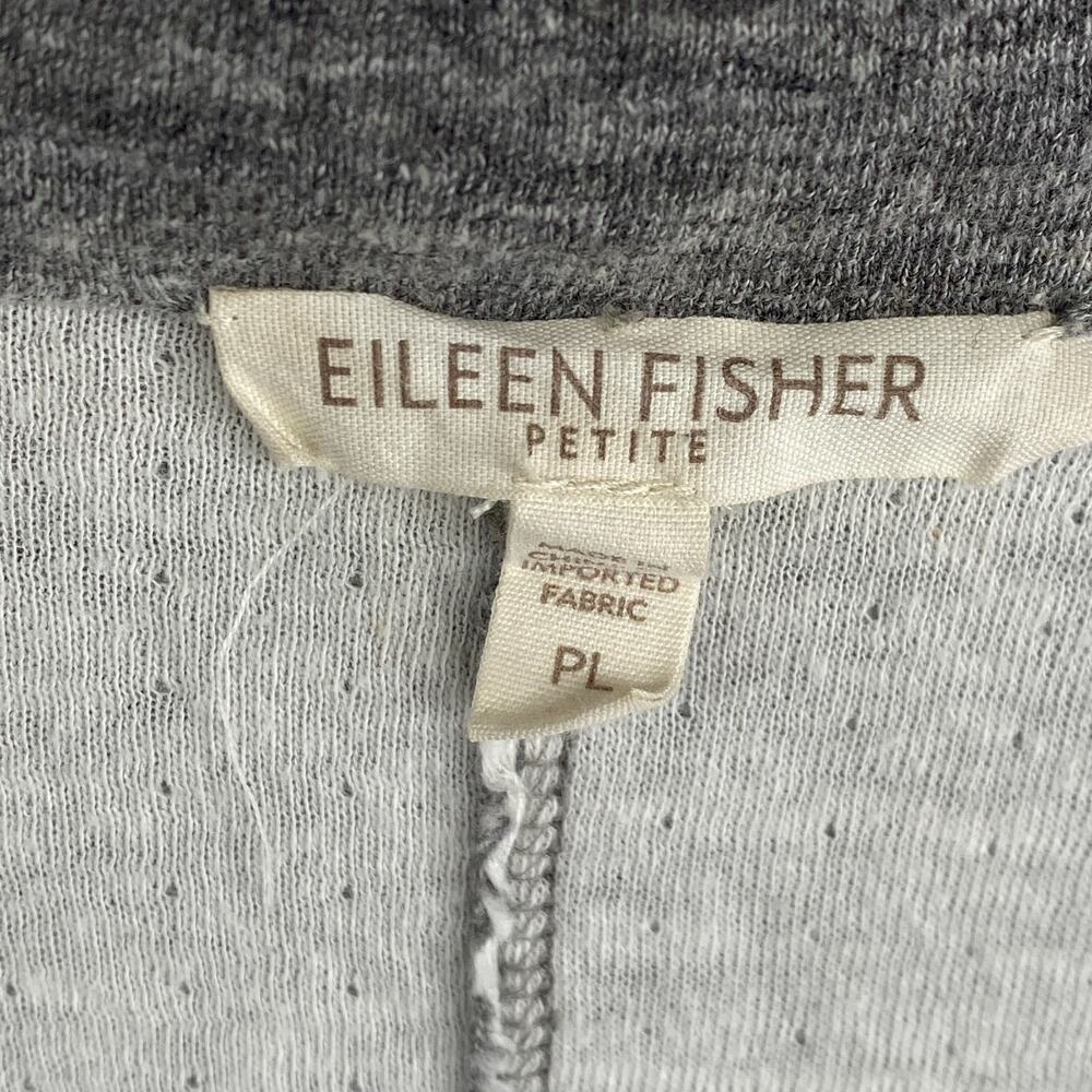 EILEEN FISHER Jacket PL Double Knit Jersey Cotton Raw Trim Button Up Blazer Gray - Picture 5 of 15